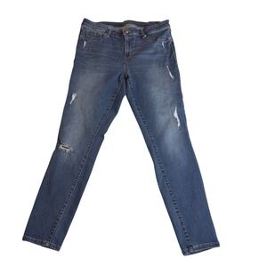Jennifer Lopez Super Skinny Jeans Blue Distressed Denim Size 12